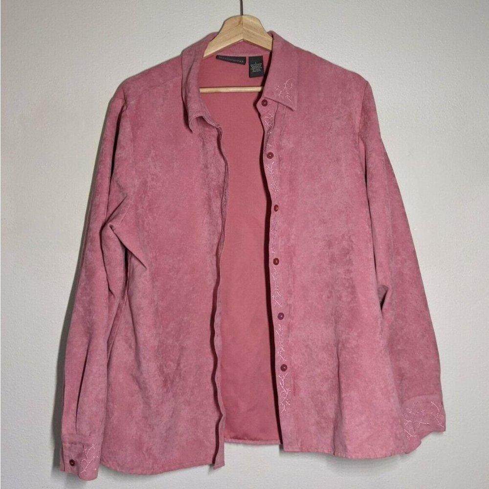 Relativity Woman's Large Lux Faux-Suede Buttery Soft Pink Shaket